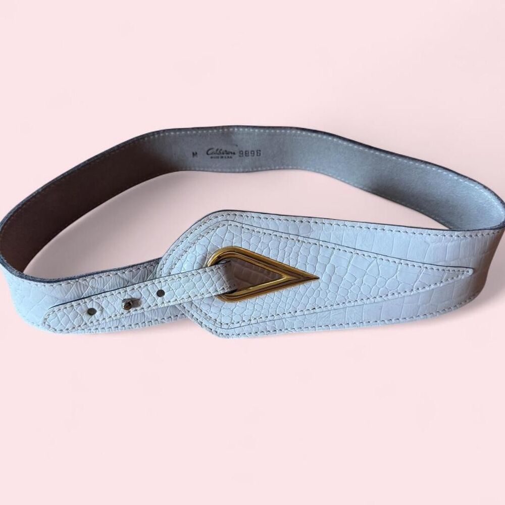 Vintage 1980s Calderon Genuine Leather Wide Waist Belt